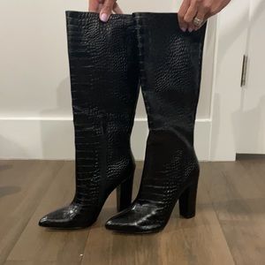 Black Snake Print Aldo Boots